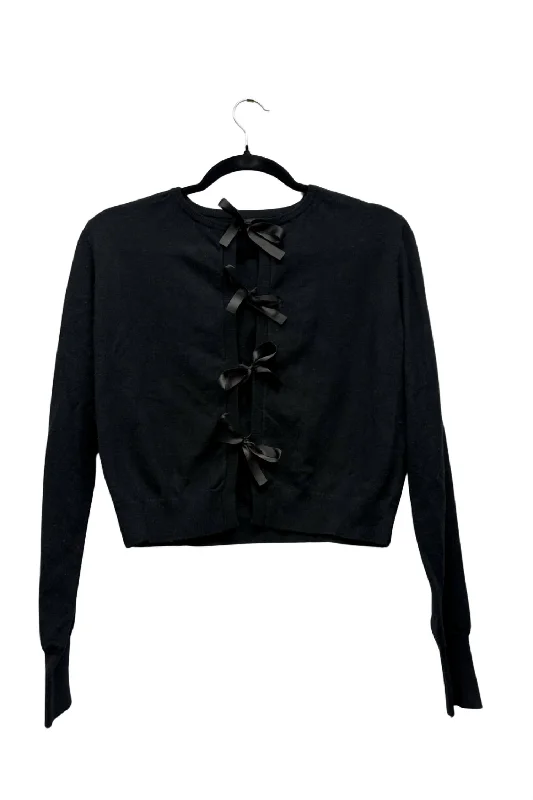 Women's Outfit For The Office The Bow Front Cardigan In Black