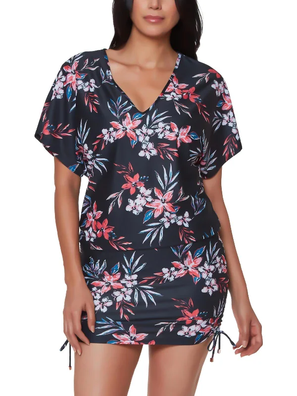 Women's Clothing Womens Floral Print Caftan Cover-Up