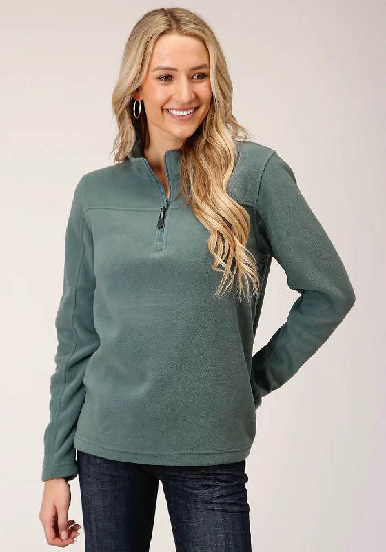 Women's Versatile Apparel Roper Womens Misty Green Polyester Micro Fleece Jacket