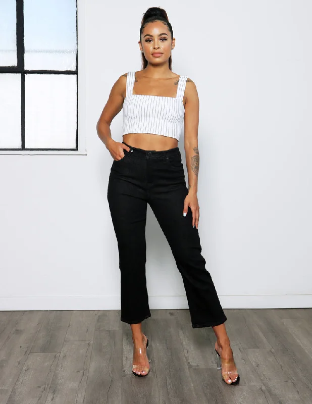 Women's Resort Garments Bet On Her Crop Straight Denim Jeans