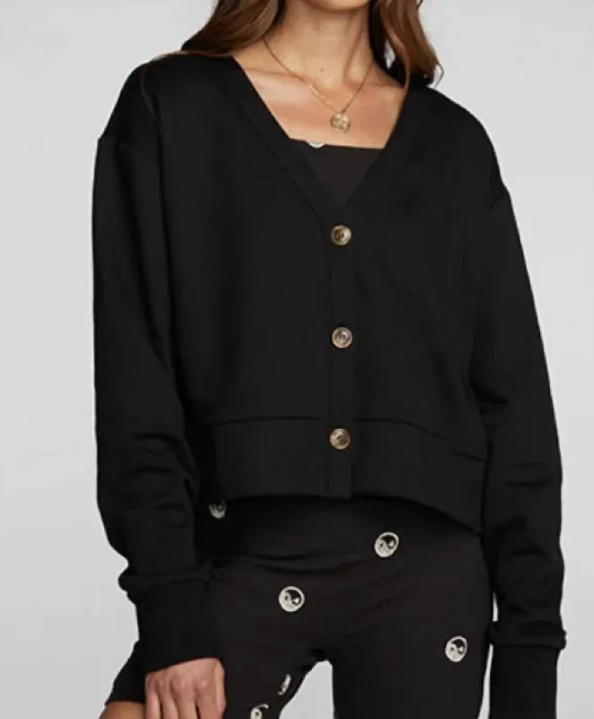 Women's Holiday Clothes Bridge Cardigan In Black