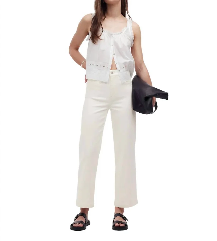 Stylish Women's Garments For Holidays The Emmett Wide-Leg Crop Jean: Welt Pocket Edition In Tile White