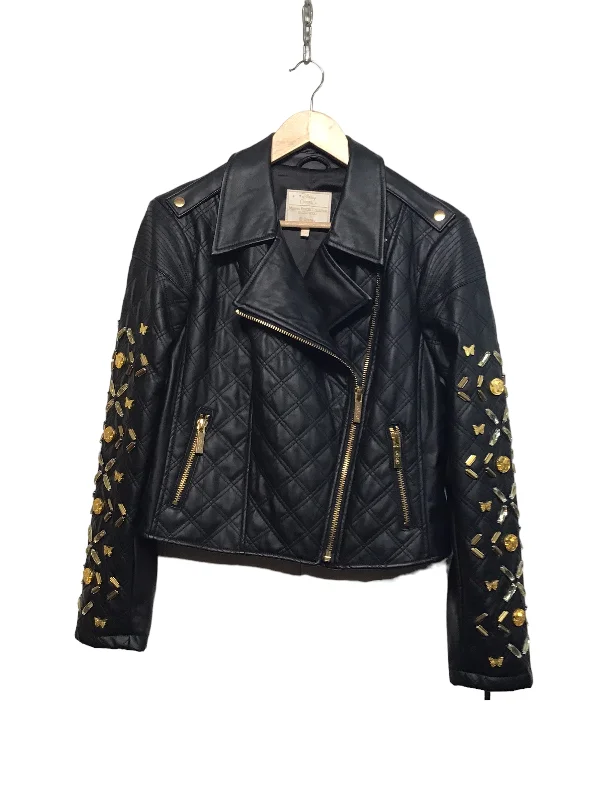 Luxury Women's Clothing Disney by Coco Rocha Embellished Faux Leather Jacket (Women's Size M)