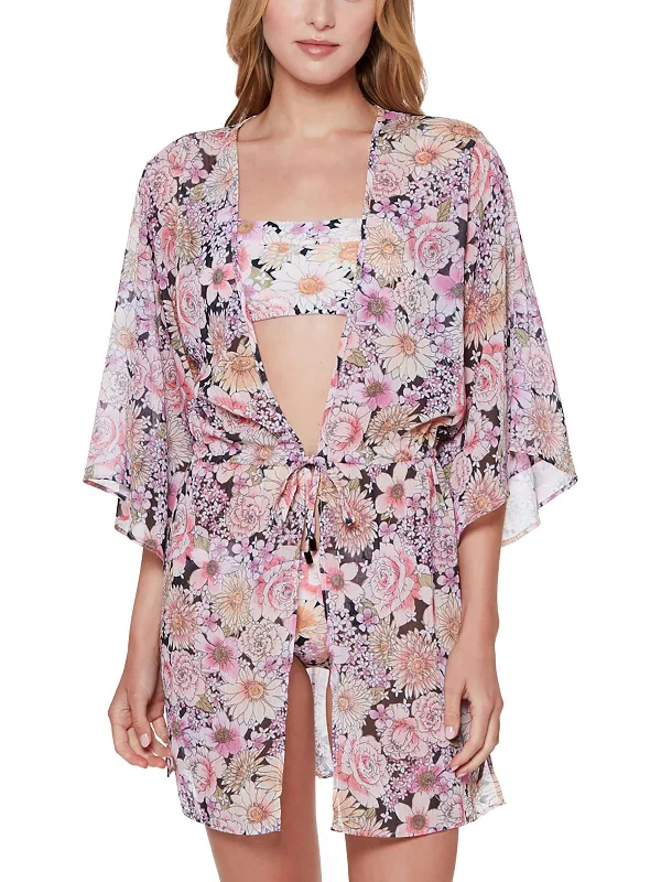 Women's Stylish Professional Apparel Womens Floral Print Caftan Cover-Up