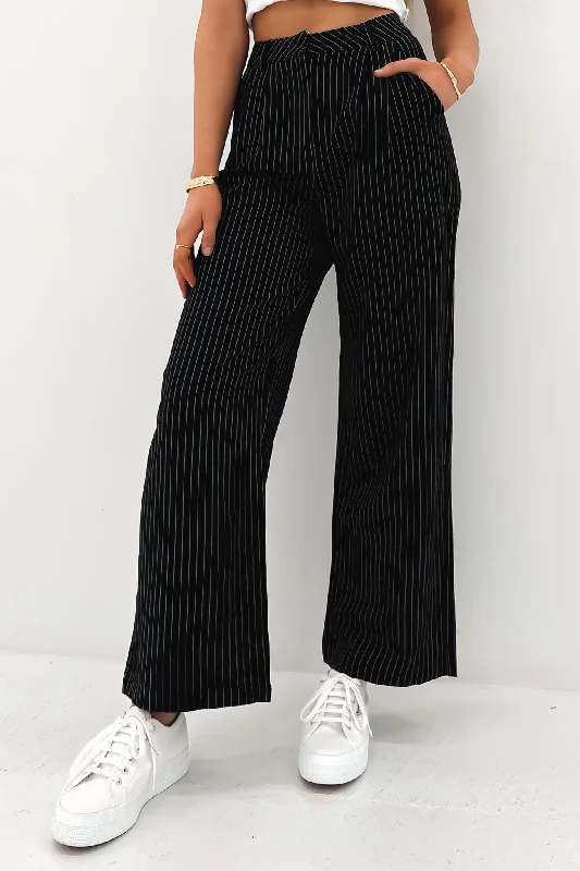 Women's Fashion-Forward Apparel Lucas Pant Black Pinstripe