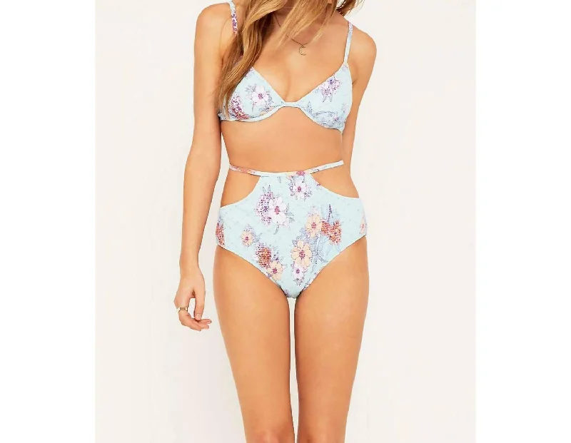 Women's Party Outfit Amazonia Floral Shirred High Waisted Bikini Bottom In Multicolor