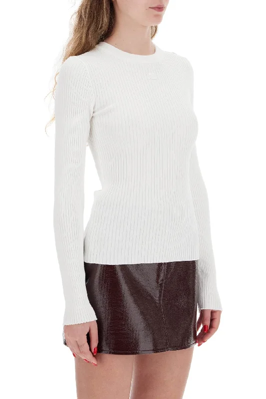 Chic Women's Clothing Courreges "ribbed Stretch Knit Pullover Sweater