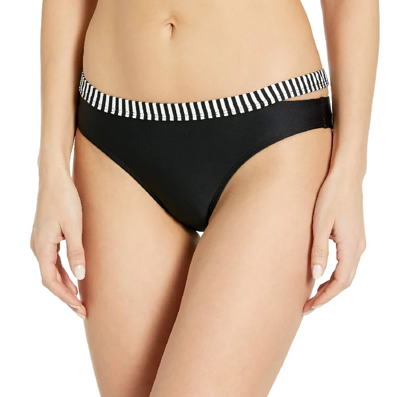 Women's Formal Event Clothing Line In The Sand Cutout Retro Bikini Bottom In Black