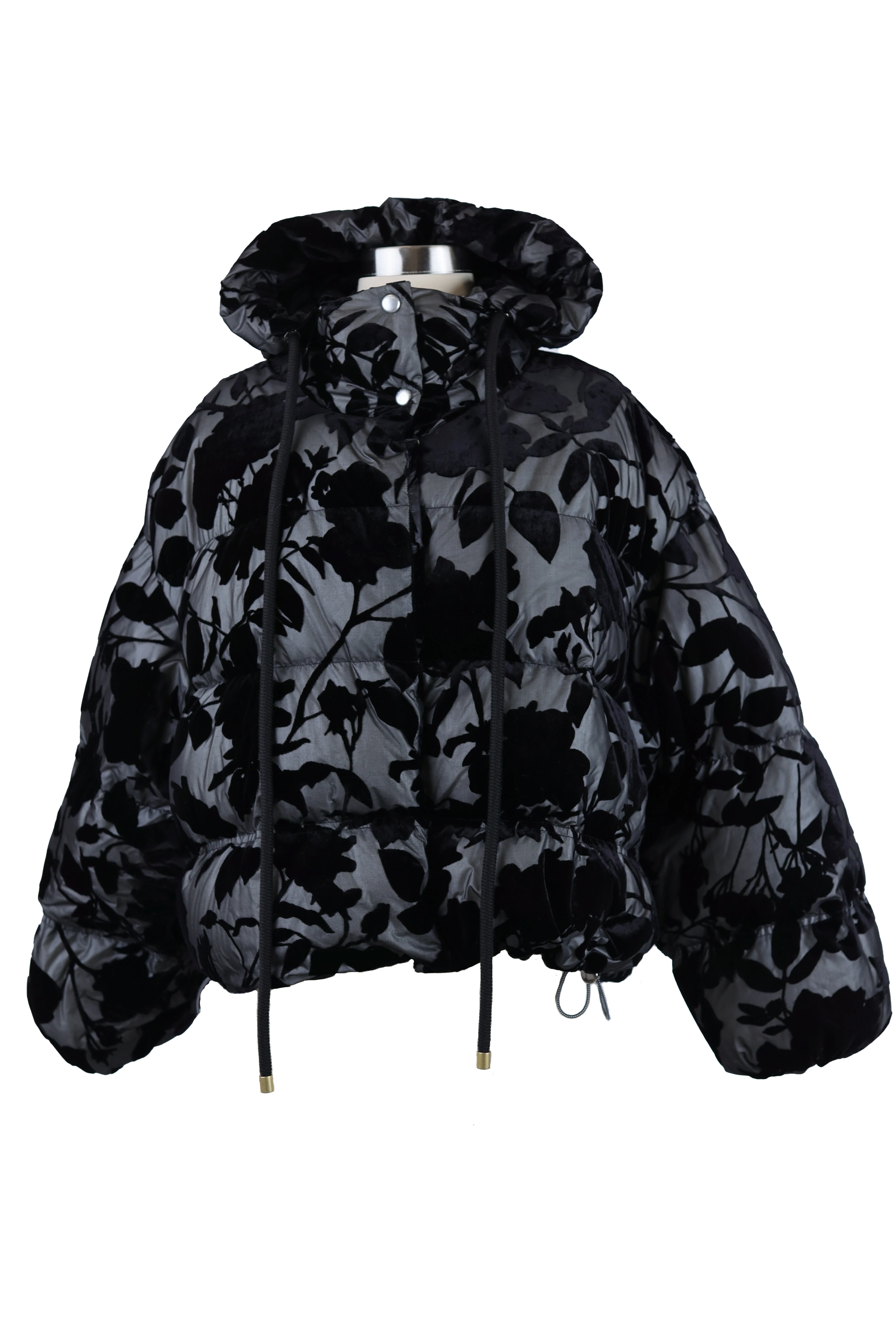 Affordable Women's Clothing Dora Floral Print Down Jacket