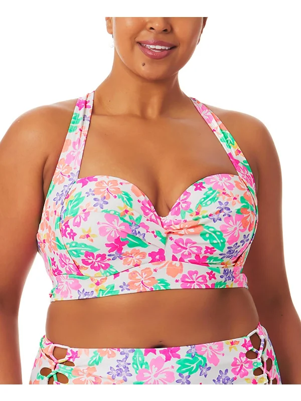 Women's Activewear Garments Plus Womens Floral Print Underwire Bikini Swim top