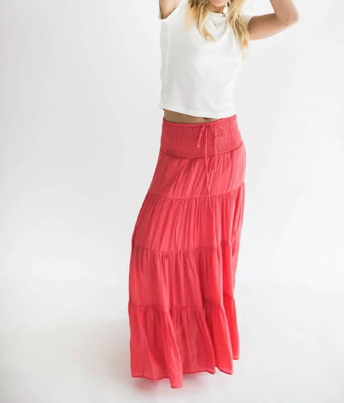 Stylish Women's Outerwear Apparel Alara Maxi Skirt In Coral