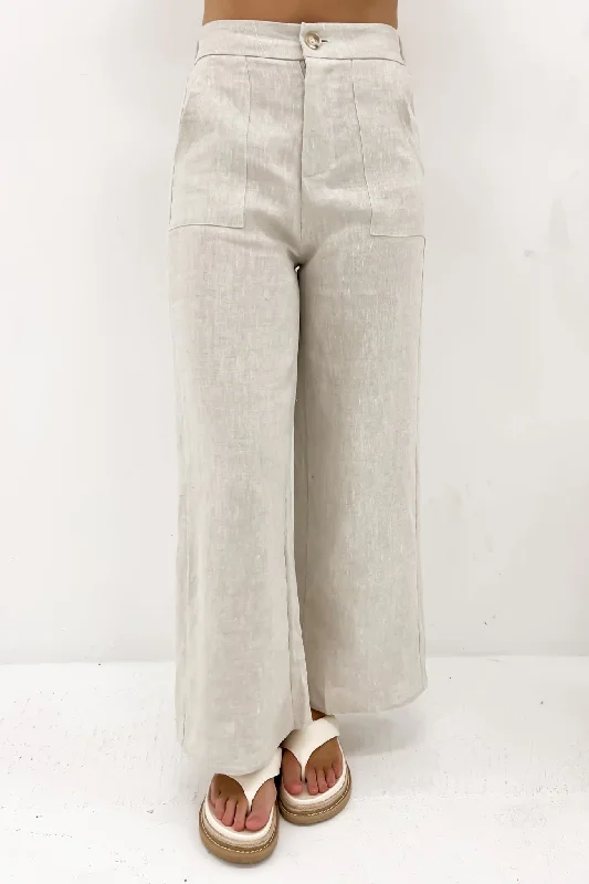 Women's Elegant Clothes Jude Linen Pant Beige