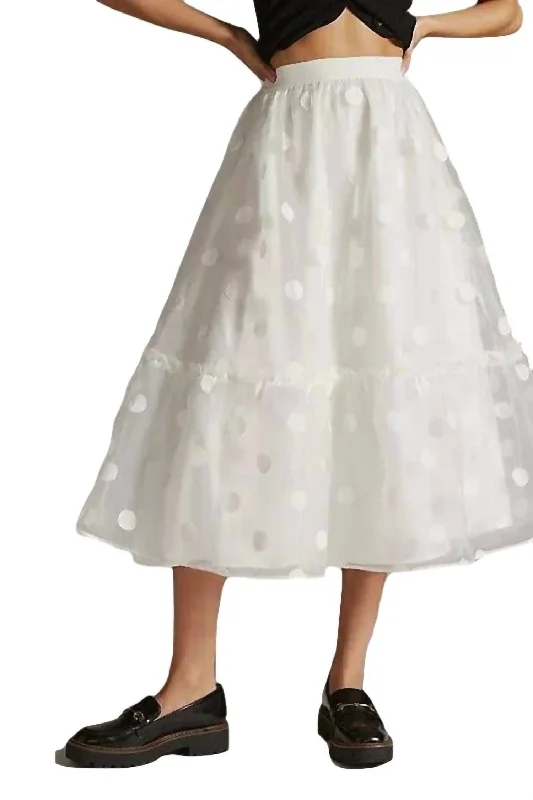 Women's Clothing Sets Tulle Midi Skirt In Snowflake Dot