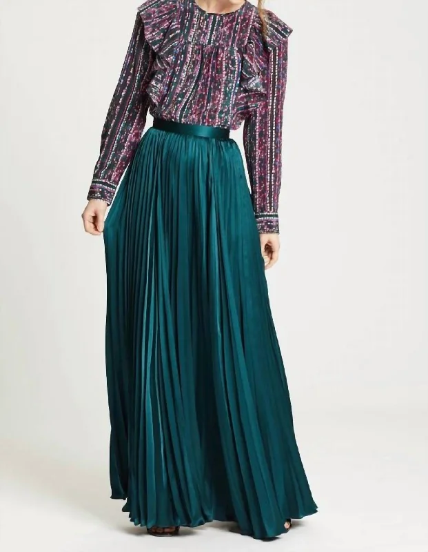 Women's Stylish Vacation Attire Wesley Maxi Skirt In Emerald