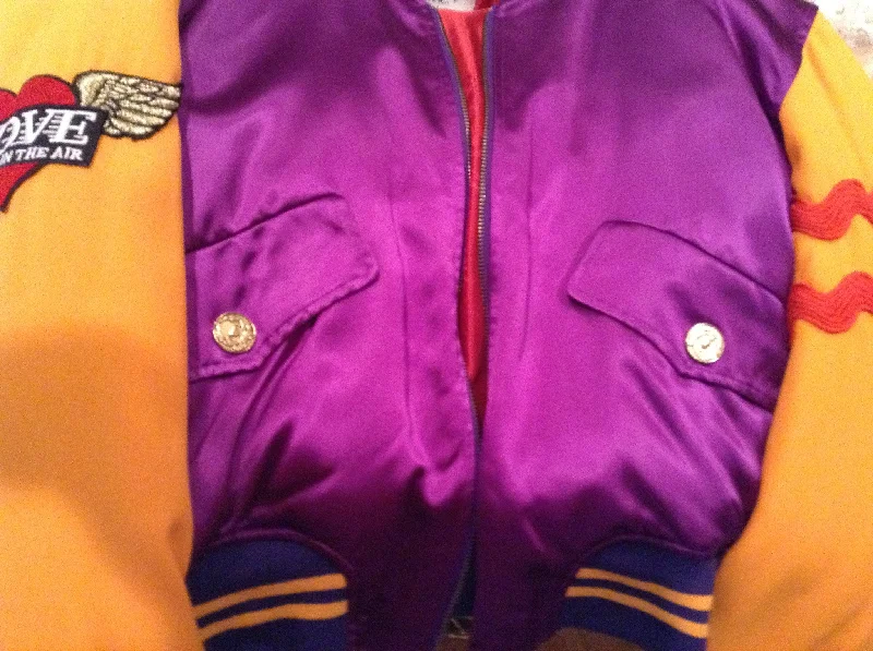 Comfortable Loungewear for Women Cheap and Chic by Moschino - Vintage Purple & Yellow Bomber Jacket - IT 42