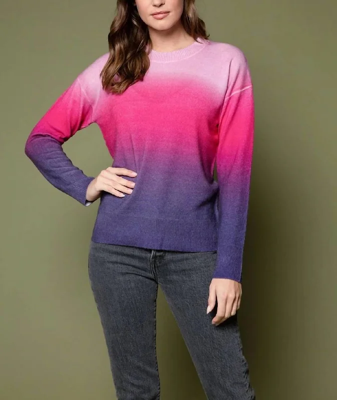 Women's Clothing For Everyday Wear Tait Ombre Cashmere Sweater In Twilight