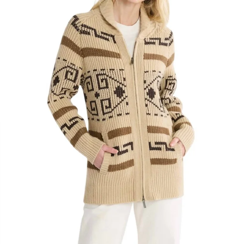 Women's Holiday Attire Westerley Cardigan In Tan/brown