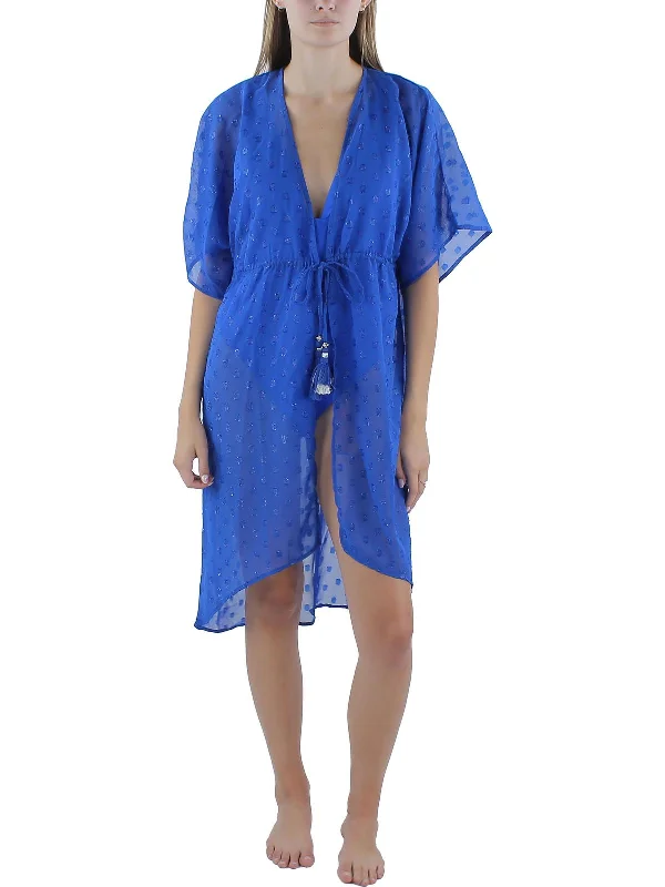 Holiday Special Offers Womens Metallic Kimono Cover-Up