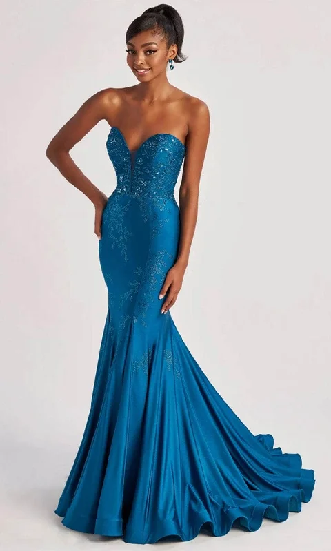 Clothing Online Colette By Daphne CL8445 - Lace Up Mermaid Gown