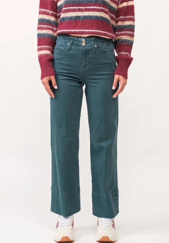 Women's Plus-Size Garments Holly Wide Leg Jeans In Deep Teal