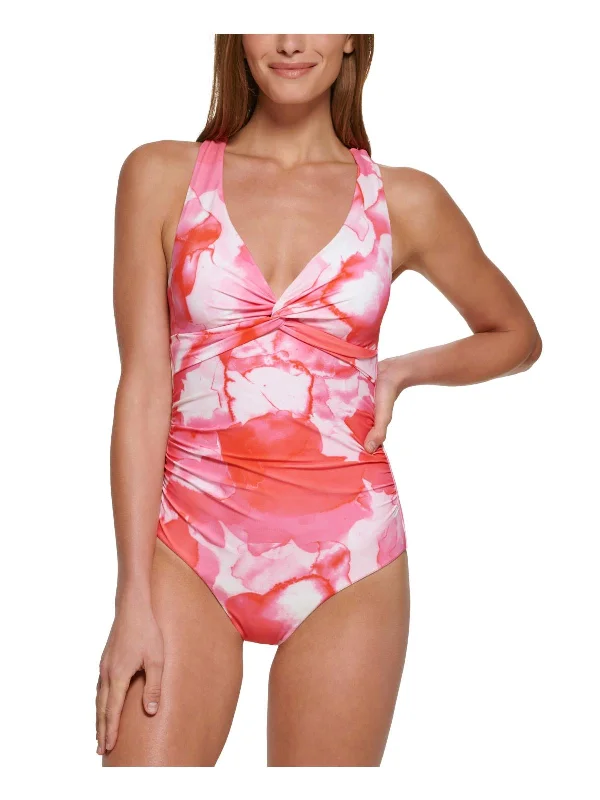 Women's Travel Outfit Set Womens Tie-Dye Strappy One-Piece Swimsuit