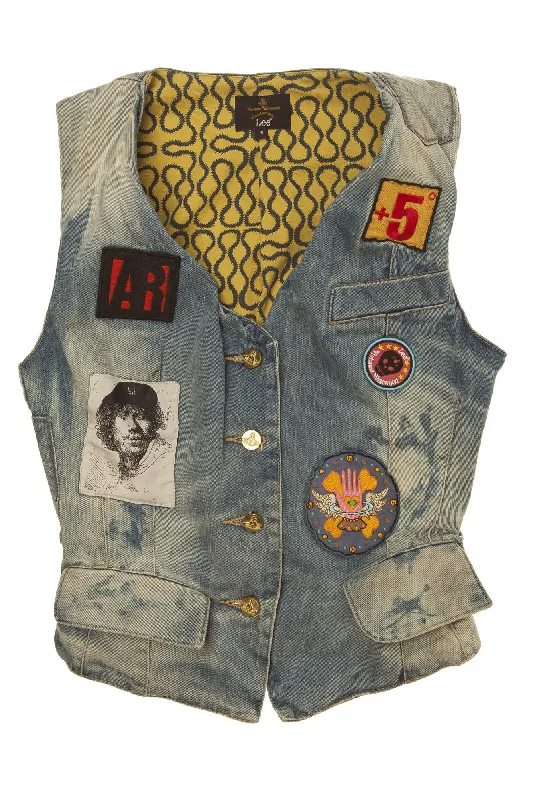 Affordable Fashion for Women Vivienne Westwood - Denim Jean Vest with Patches - S