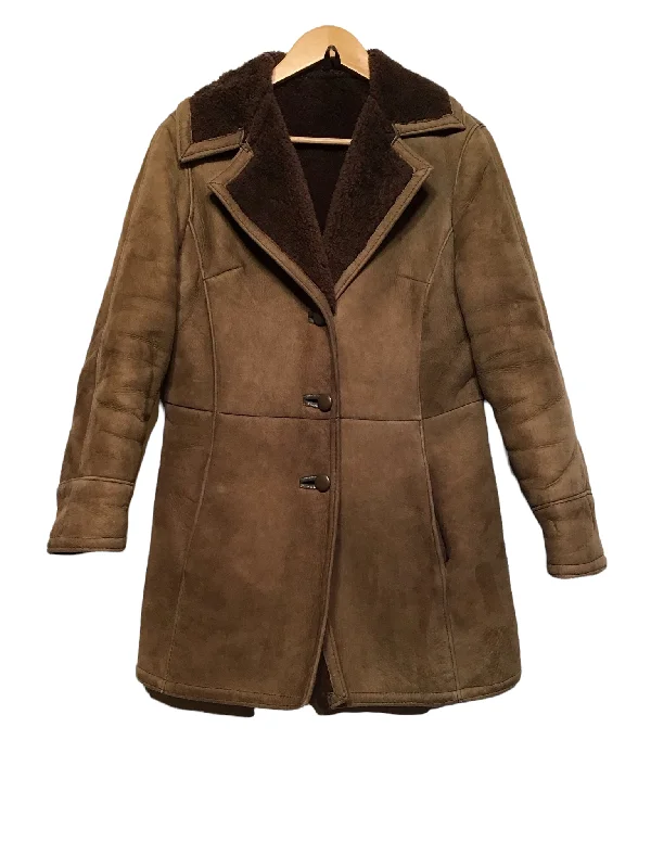 Classic Women's Clothing Styles Mid Length Shearling Coat (Women's Size L)