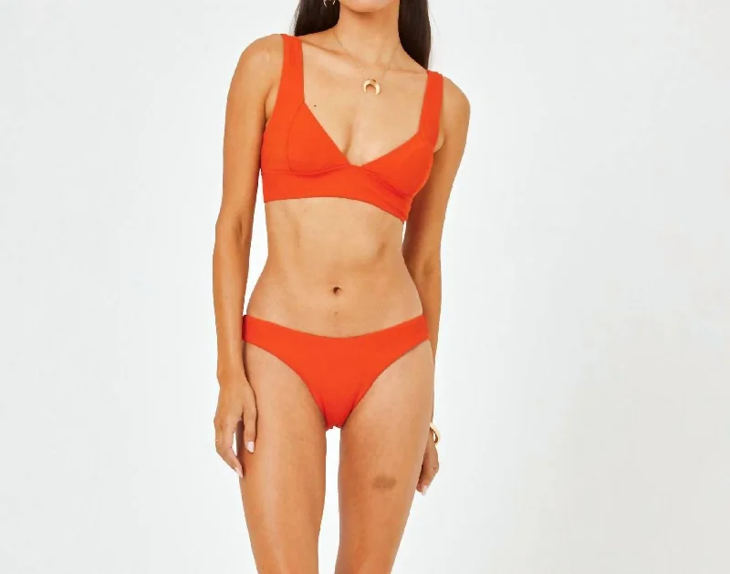 Online Boutiques Clothing Solid Hailey Bikini Top In Pimento