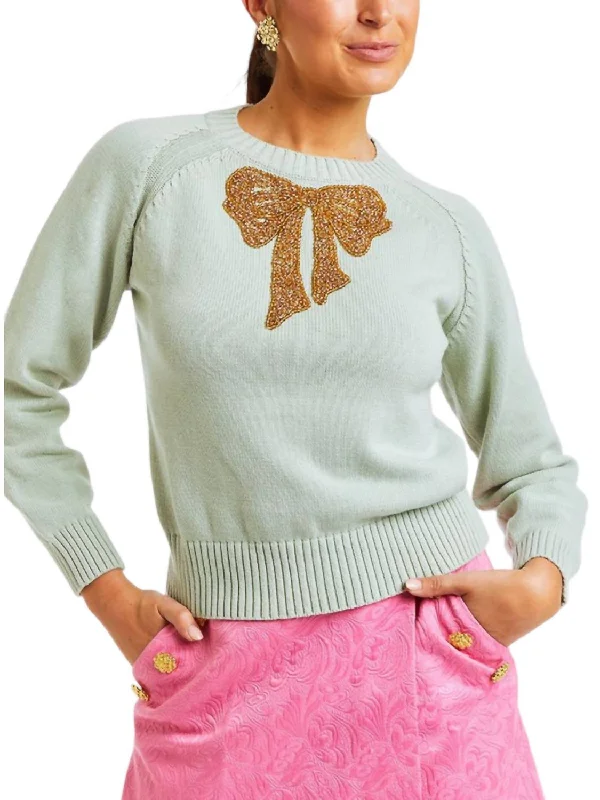 Top 10 Women's Online Clothing Stores Delilah Bow Sweater In Mint