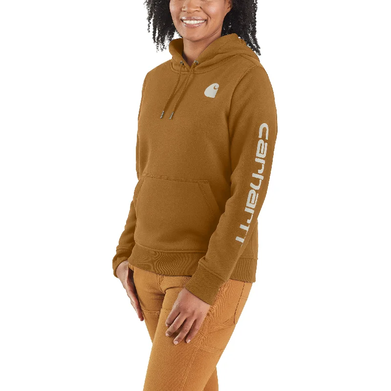 Women's Apparel And Garments Carhartt Women's Clarksburg Graphic Sleeve Hoodie_Carhartt Brown