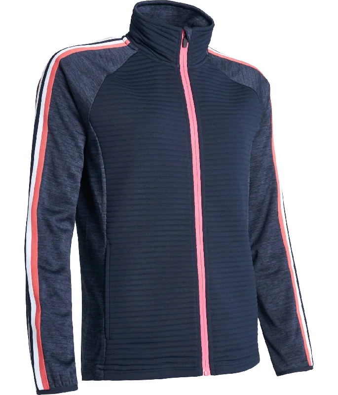 Women's Charming Outfit For Events Women Turnberry 3D Stripe Fullzip Cardigan In Navy