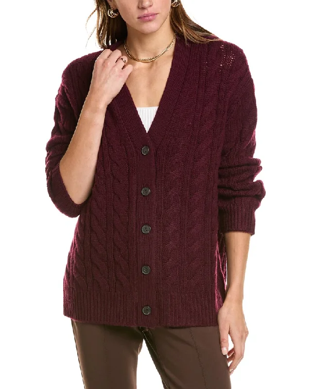 Stylish Loungewear for Women Vince Twisted Cable Oversized Wool & Cashmere-Blend Cardigan