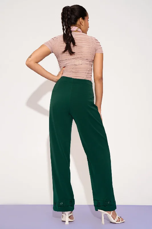 Women's Clothes Emerald Muse Adjustable Hem Korean Pants