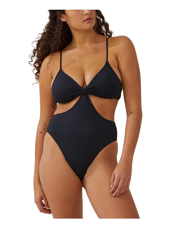 Modern Women's Fashion with Vintage Touches Womens Cut-Out Knot One-Piece Swimsuit