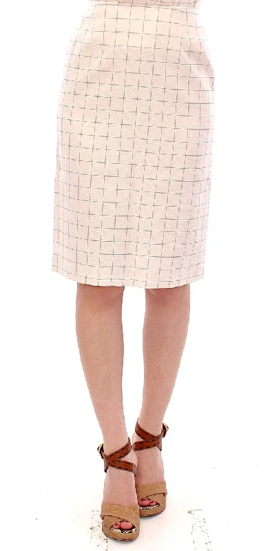 Women's Holiday Attire Andrea Incontri  Cotton Checke Pencil Women's Skirt