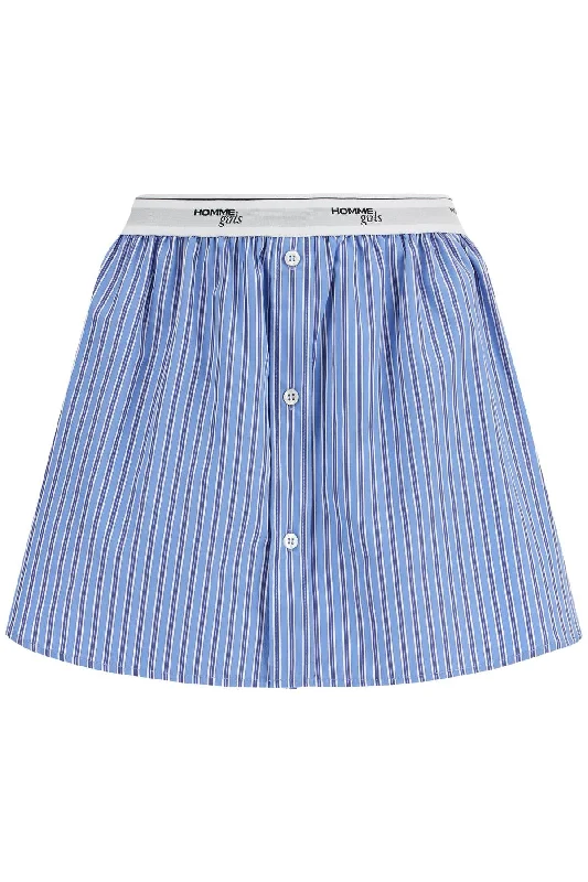 Online Clothing Stores Homme Girls Women's blue Striped Mini Skirt