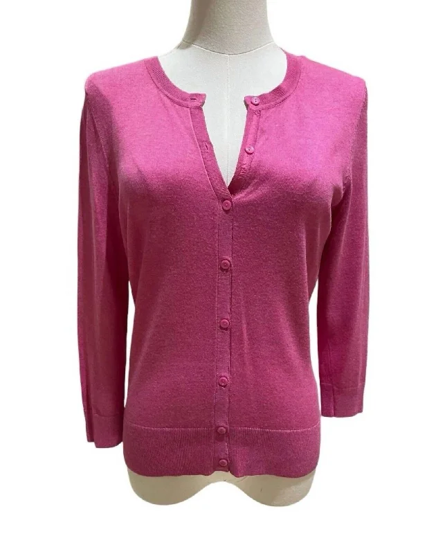 Women's Transitional Outfit Women's V Neck Knit Crop Lightweight Sweater In Pink