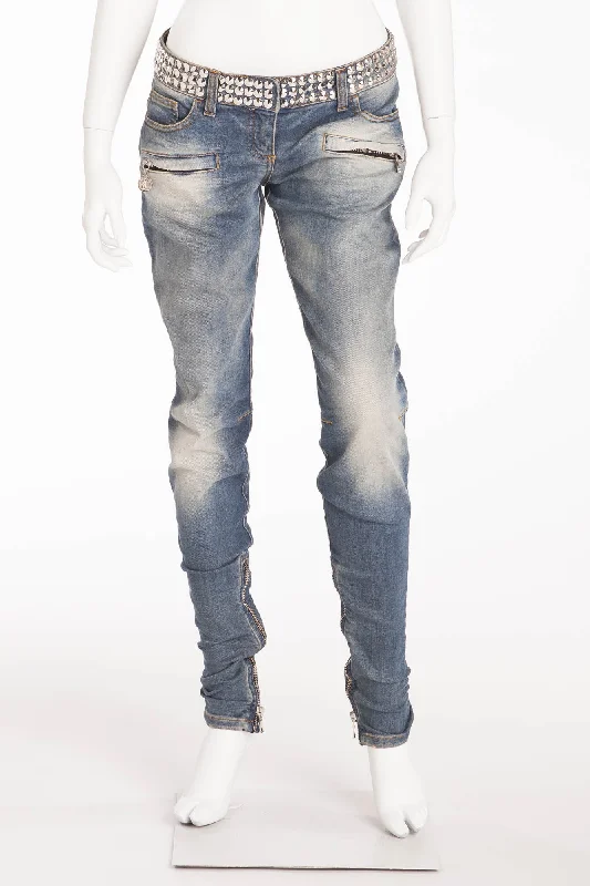 Affordable Fashion for Women Balmain - New with Tags Light Blue Jeans with Studs - FR 40