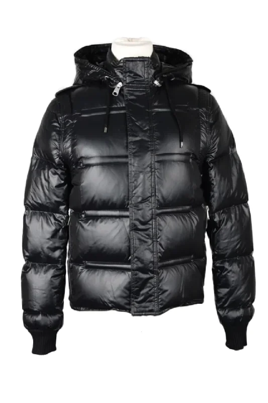 Best Online Boutiques For Women Puffer Jacket With Detachable Sleeves-Black