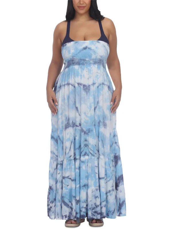 Women's Comfortable Garments Plus Womens Tie-Dye Strapless Cover-Up